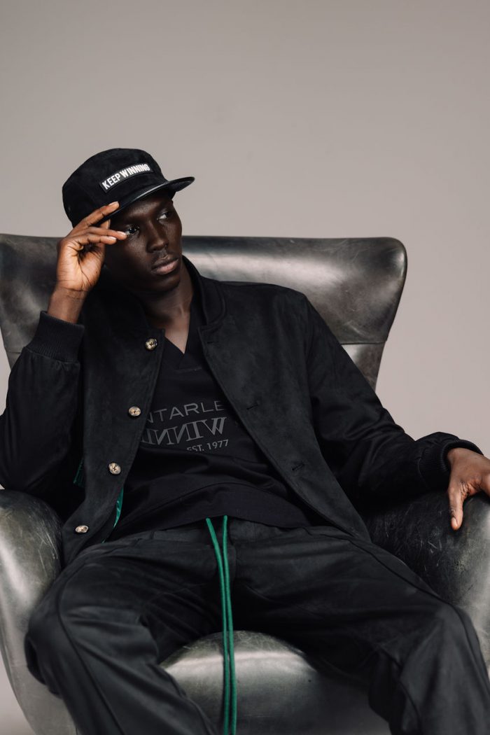 Man wearing Coupe Suede Jacket